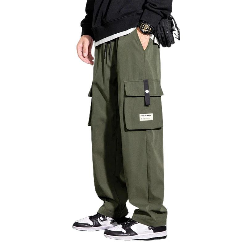 FiveFive Moda Safari Tarzı Bol Günlük Pantolon İlkbahar Sonbahar Düz Erkek Giyim Düz Renk Gençlik Canlılığı Kore Pantolon Büyük Beden