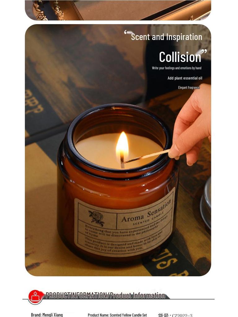 Handmade Aromatherapy Tea Cup Candle Set - Romantic Scented Wedding Favors Gift Box