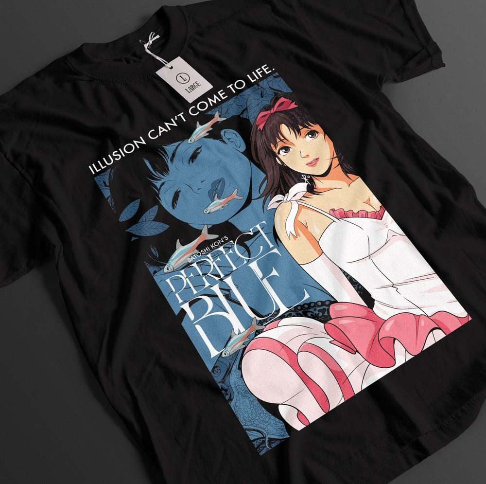 Perfect Blue Shirt Kirigoe Mima Tshirt Rumi T-Shirt Me Mania Top Dark Anime Tee