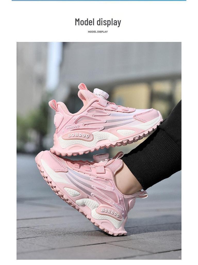 Babudou Girls' Waterproof Fashion Sneakers – Comfy Leather, Soft Sole, Versatile for Spring & Autumn.