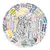 50 Black and White English Phrases Graffiti Stickers Helmet Mobile Phone Motorcycle Computer Decoration Stickers