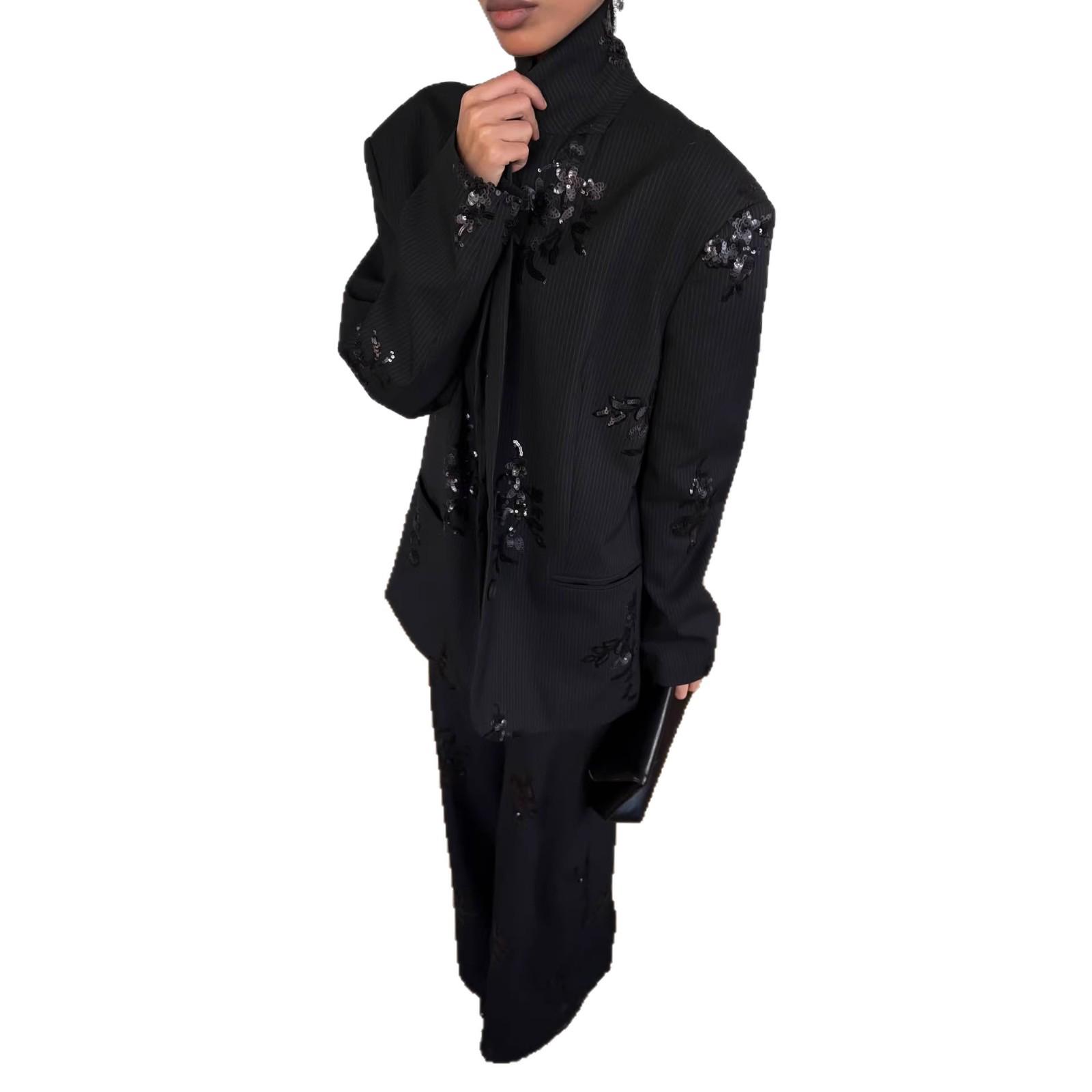 Женский Блейзер для Светского Мероприятия с Тяжелой Вышивкой Ранняя Осень Medium