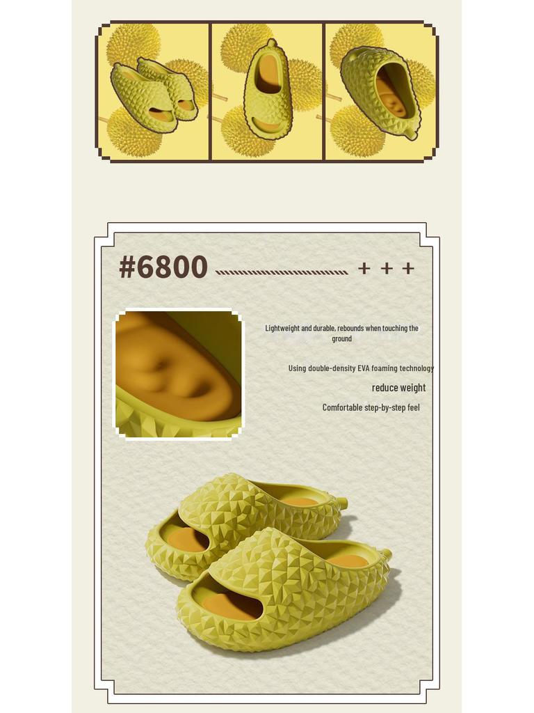 Zabawne letnie kapcie Durian dla par - Grubo podeszwowe kapcie domowe EVA dla mężczyzn i kobiet