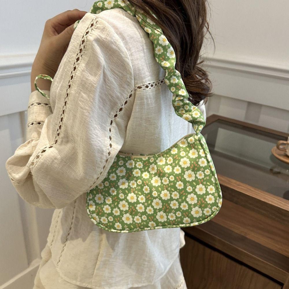 

Цветочный узор Милая холщовая сумка Большая вместимость Милая сумка-тоут с принтом Сумка через плечо для улицы белый