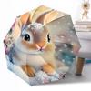 Easter Bunny Basket Outdoor Automatic Umbrella Compact 8-Rib Lightweight Durable Plastic & Iron Travel Essential Fashion Lovers Wedding Party Gift