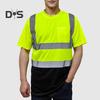 Men Reflective Clothes O-Neck Short Sleeve High Visibility T-Shirt with Mesh Panels Industrial Workwear