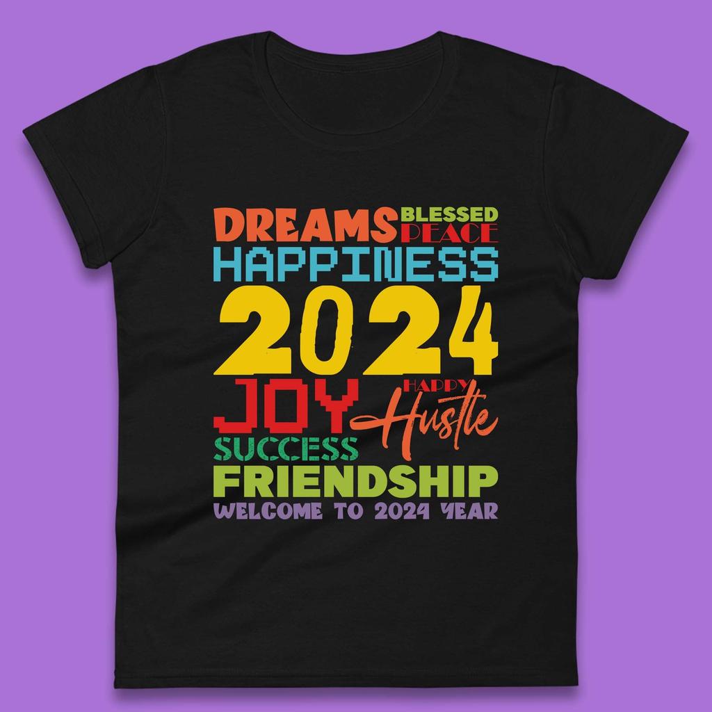 Willkommen im Jahr 2024 Damen T-Shirt Herren Oberteile T-Shirts Unisex