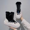 Winter New Women's Plus Fleece Fashion Color Matching Snow Boots New Thick Warm Cotton Shoes Waterproof Mid-Calf Boots 35-40