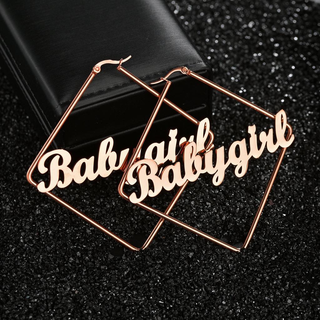Atoztide Custom Name Earring High Quality Personalized Stainless Steel Letter Heart Star Earrings for Women Party Jewelry Gift