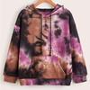 Women's Fsshion Casual Sexy Slim Printing Long Sleeve Tie Dyed Hooded Sweater