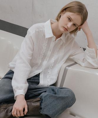 Tilaidai Bloom Lace Crop Blouse [Tisp06Bl03]_Ivory