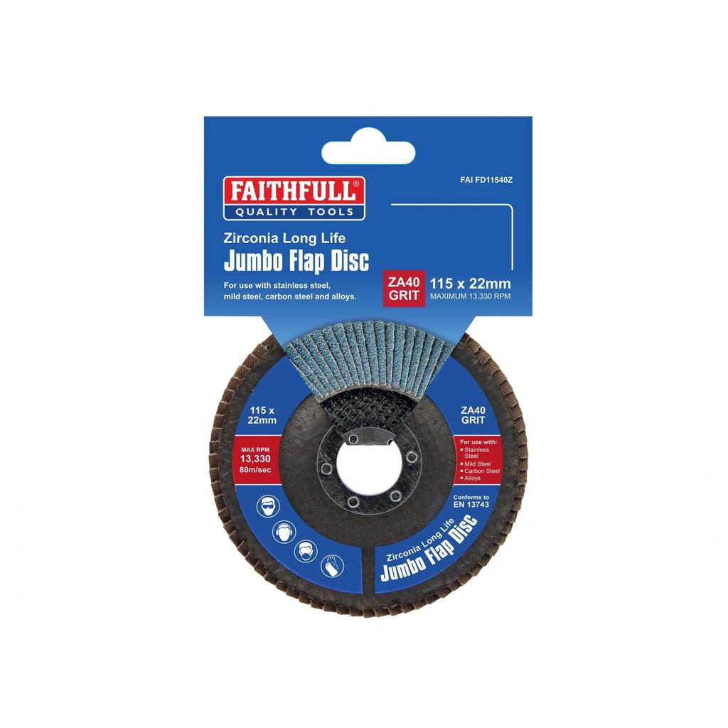 Faithfull Zirconia Abrasive Jumbo Flap Discs
