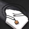 Stainless Steel Square Pendant Necklace Men Long Chain Layered Hip Hop Jewelry Geometric Titanium