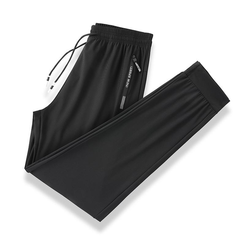 Pantaloni sportivi casual da uomo in seta di ghiaccio elastica ad asciugatura rapida taglie forti 6XL 7XL 8XL