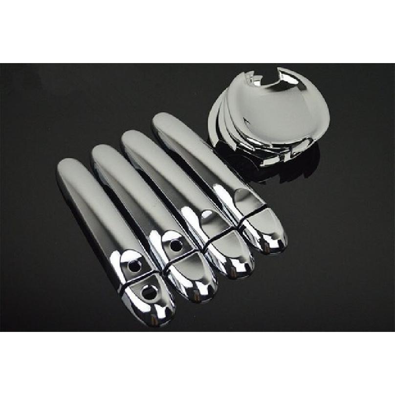 Carbon Fiber/Chrome Car Door Handle Bowl Cover For Nissan Almera Sunny March