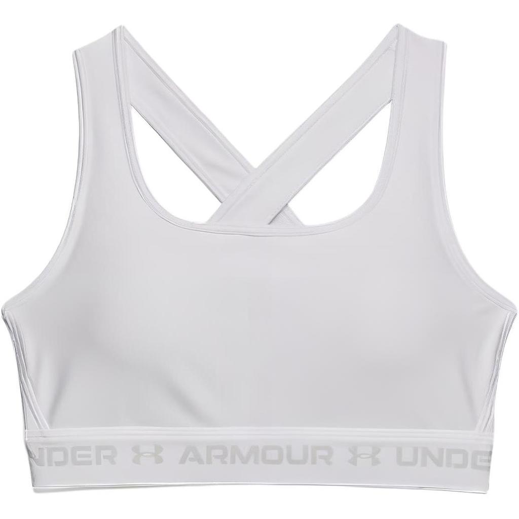 Under Armour Crossback Medium Support Sports Bra Women Underwear White 1361034-100