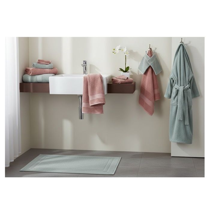 Serviette de toilette invité 30 x 50 cm Lilas bleu lagon