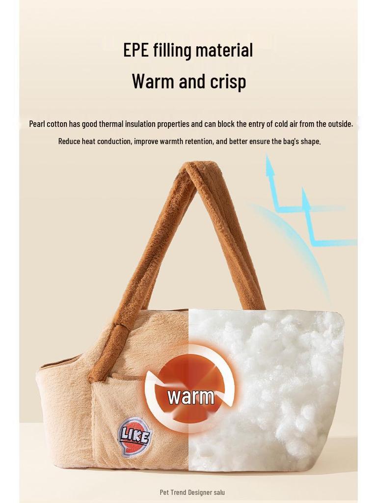 תיק כתף לנסיעות חיות מחמד - חם, עמיד ברוח, לחתולים וכלבים