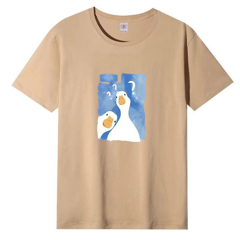 Damen Sommer Beliebtes Kurzarm-T-Shirt Baumwolle Atmungsaktiv Lockeres Oberteil Bedrucktes T-Shirt Lässig