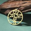 Dawapara Hebrew Letters Pendant for Jewelry Making Remember Jerusalem Chai Shema Ahava Stainless Steel Accessories