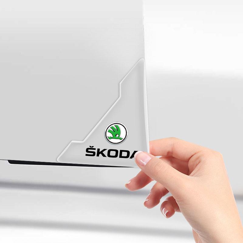 2Pc Car Door Corner Cover Anti-Scratch Protection Sticker Styling for Skoda SCALA Superb Octavia 2 3 A4 A5 Fabia Kamiq Kapoq Kodiaq Rapid