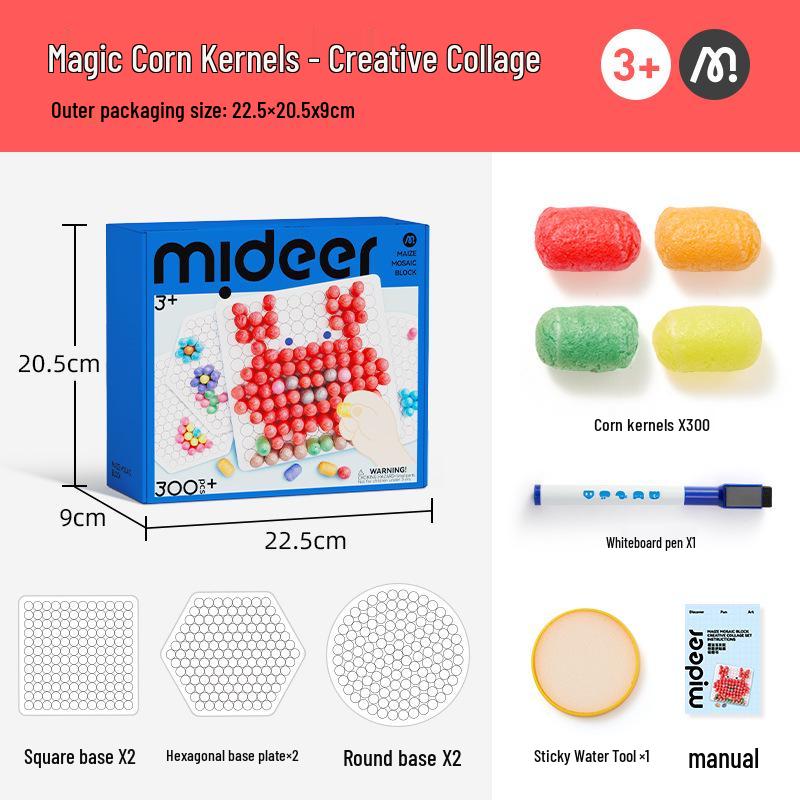 

Mideer Детский коллаж «Олень» Креативная наклейка Кукурузное зерно Сделай сам Развивающая игрушка