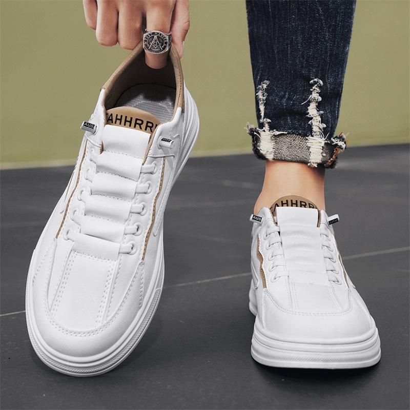Low-top board shoes men's spring and summer trend casual sports board shoes men's shoes teenagers thick-soled foot cover white shoes men