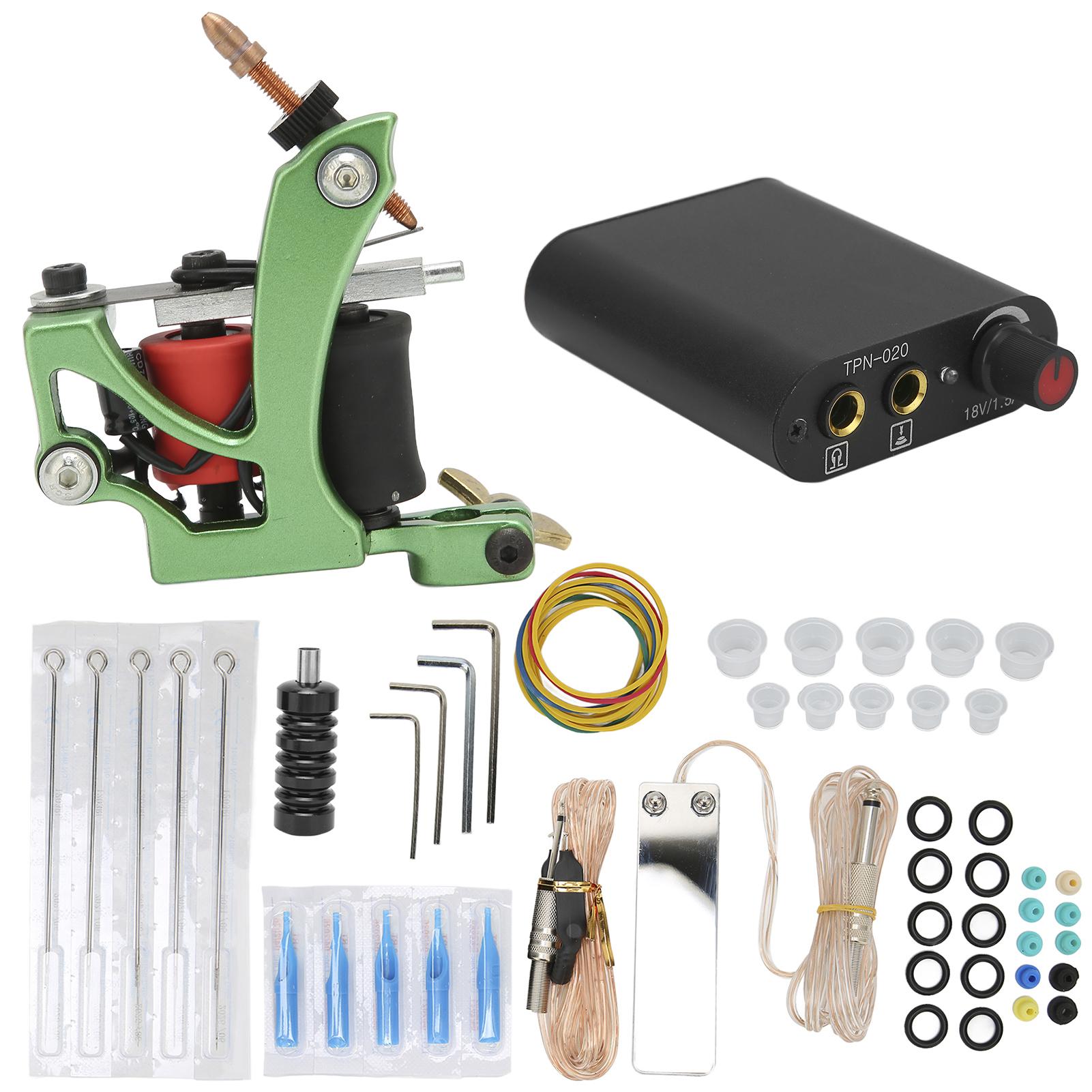 

Набор для татуировки с катушкой, игла для татуировки, педаль, блок питания, зажим для шнура, набор для татуировки для новичков EU Plug