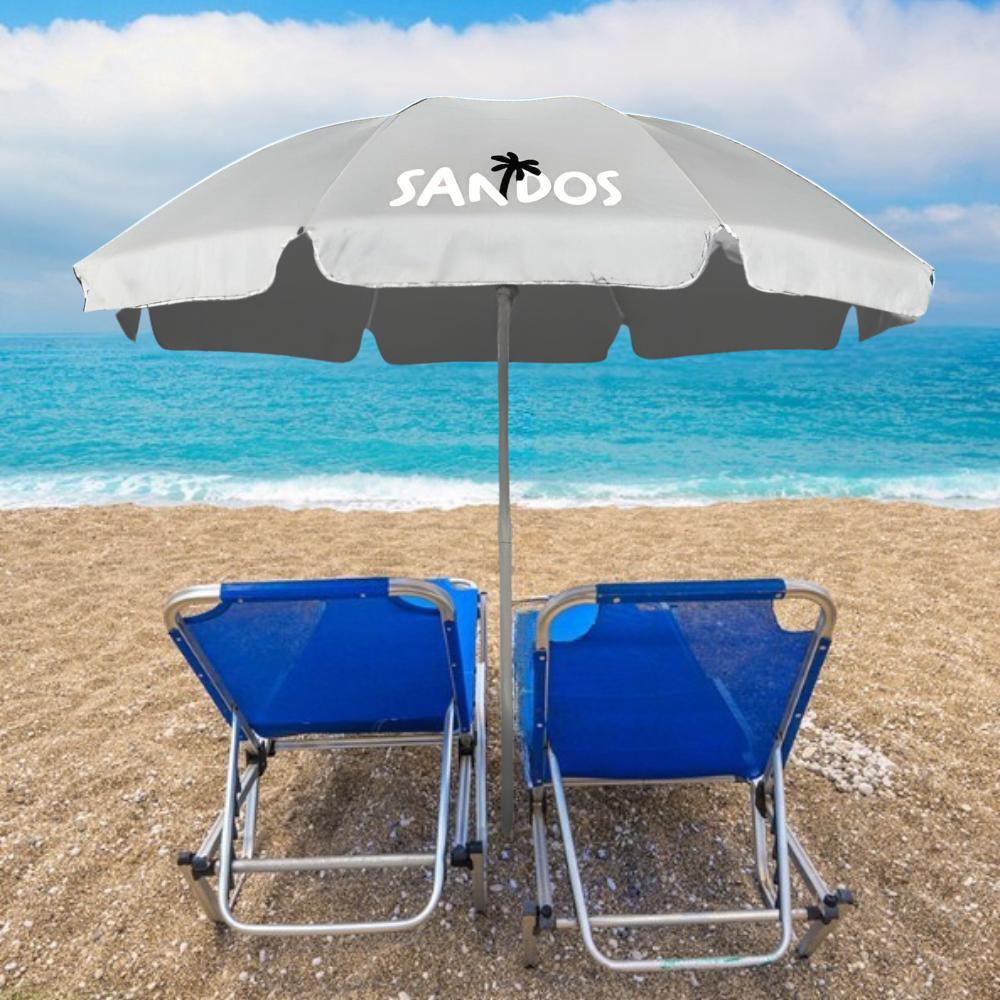 Beach umbrella with UV filter - gray