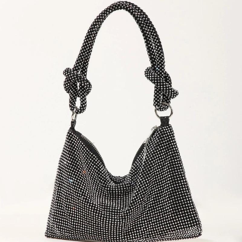 Diamantbesetzte Abendtasche Handgefertigte Bankett-Abendtasche Trendige Blitzer-Knoten-Strassstein-Tasche Partytasche Clutch