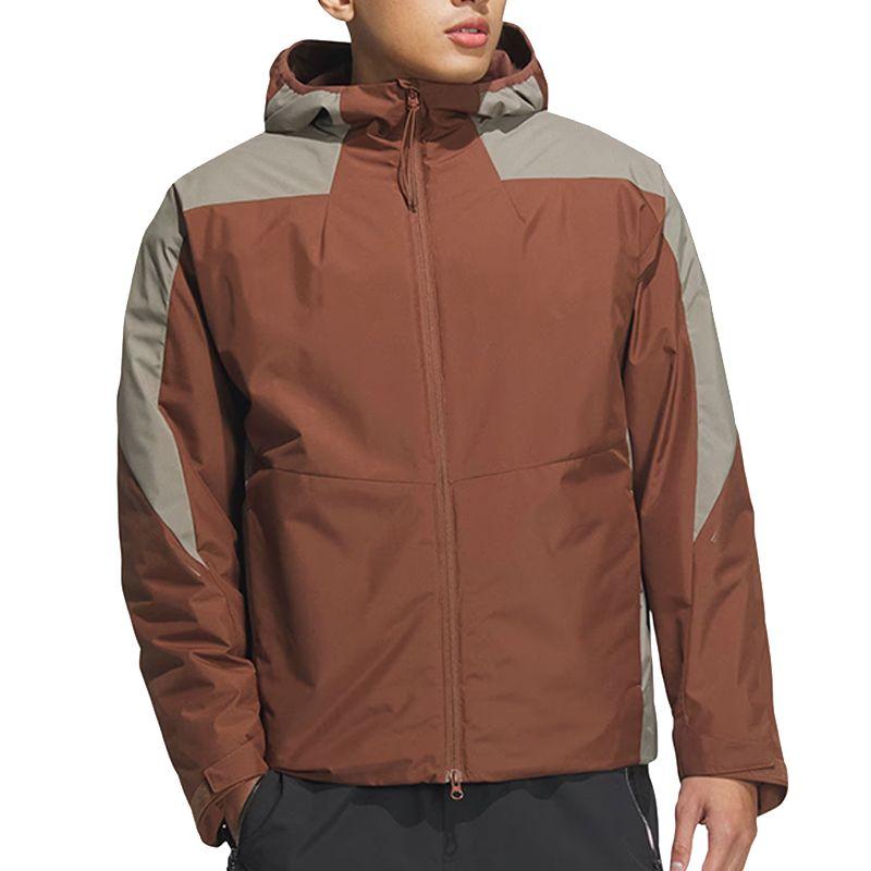 Adidas Hooded Zip-Up Long Sleeve Jacket Men Jacket Brown JZ8414