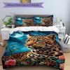 3pcs Leopard Print Duvet Cover Set - Machine Washable, Includes 1 Cover and 2 Pillowcases, No Core Included yy251013002