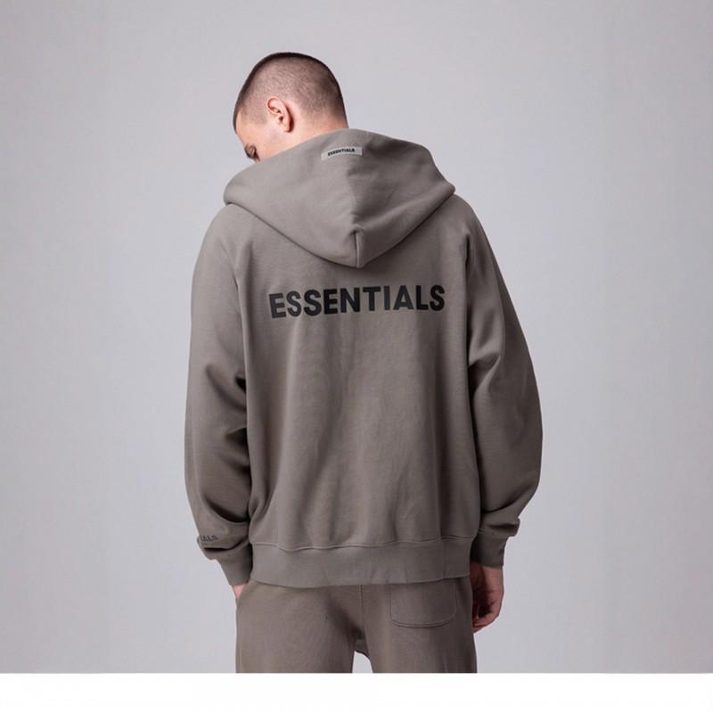 Giacca con Zip Essentials Uomo Donna Casual Vestibilità Larga Felpa con Cappuccio in Cotone Indossabile in Tutte le Stagioni