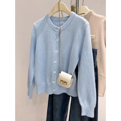 Soft Waxy Knitted Cardigan Jacket Women's Autumn and Winter New Single-breasted Long-sleeved Top Age-reducing Soft Waxy Sweater