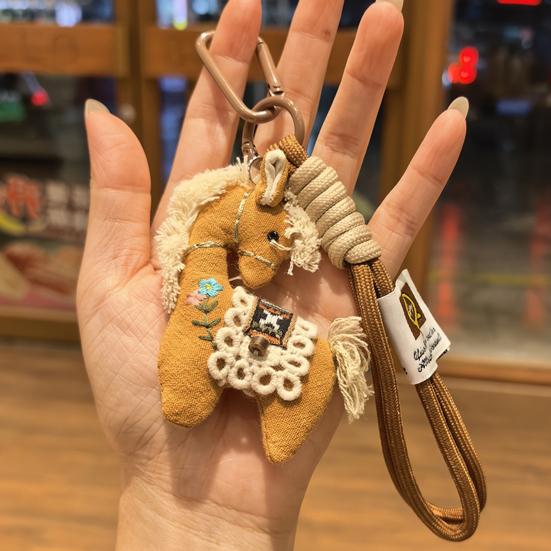 Breloc Pandantiv Geantă Bumbac In Cârlig Cal Farmec Vintage Rucsac Școlar Inel Chei Accesorii Geantă Portabile