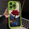 Oil Painting Mountains and Rivers Flowers iPhone17Promax Mobile Phone Case Ladder for Apple 16promax All-inclusive Tianyan