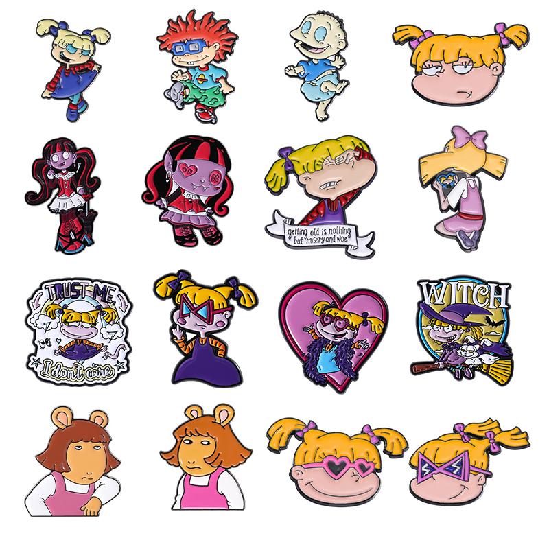 4-19pcs/set Cartoon Anime Characters Enamel Pins Custom Cute Little Monk Brooches Lapel Badges Funny Jewelry Gift for Friends