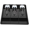 Iplusmile Cash Drawer, 3 Bill/3 Coin Drawers, Money Storage Box with Spring Clips, Metal Tray for Cash Registers, Simple Cash Register, Black