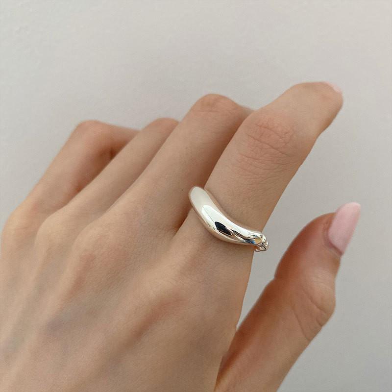Korean 925 Stylish Sterling Silver Pearl Smiley Face Ring For Trendsetting Fashionistas