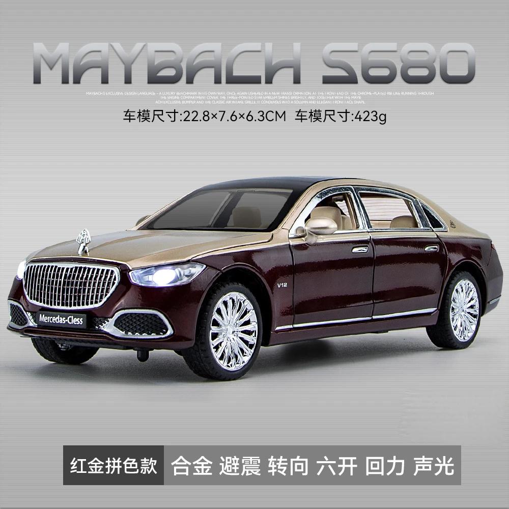 

1:24 Mercedes Benz Maybach S680 Simulation Alloy Car Model Decoration Collection Gift Toy Die Casting Model Boy Toy