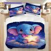 Elephant Pattern Bedding Quilt Set Quilt Cover Pillowcase Home Decoration Birthday Gift (1 * duvet cover + 2 * pillowcase, without core)