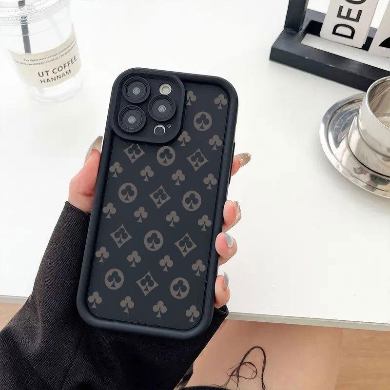 Creative Black and Gray Pattern High-Tube Anti-Drop Phone Case, Suitable for iPhone 17, 16, 15, Plus, Pro, Max Series Phones—Can Be Used As a Gift