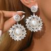 Light Luxury French Alloy Pearl Earrings with Exquisite Design and Fashionable Earring Feel. New Accessories for Earrings