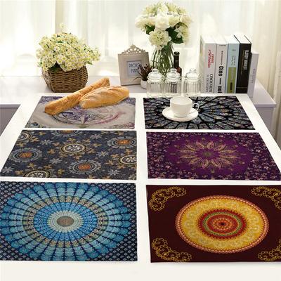 Geometric Table Mat Boho Mandala Placemats Non-Slip Washable Place Mat for Home Party Dining Table Wedding Kitchen Banquet Decor
