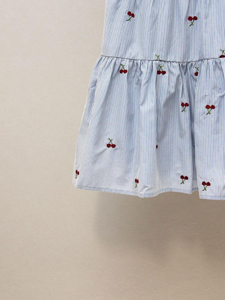 Herbstliches französisches Kirsch-Perlen-Streifen-Westenkleid für Damen