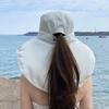 Breathable tea picking sunscreen hat women's new summer sun hat women's face covering large brim outdoor sun hat
