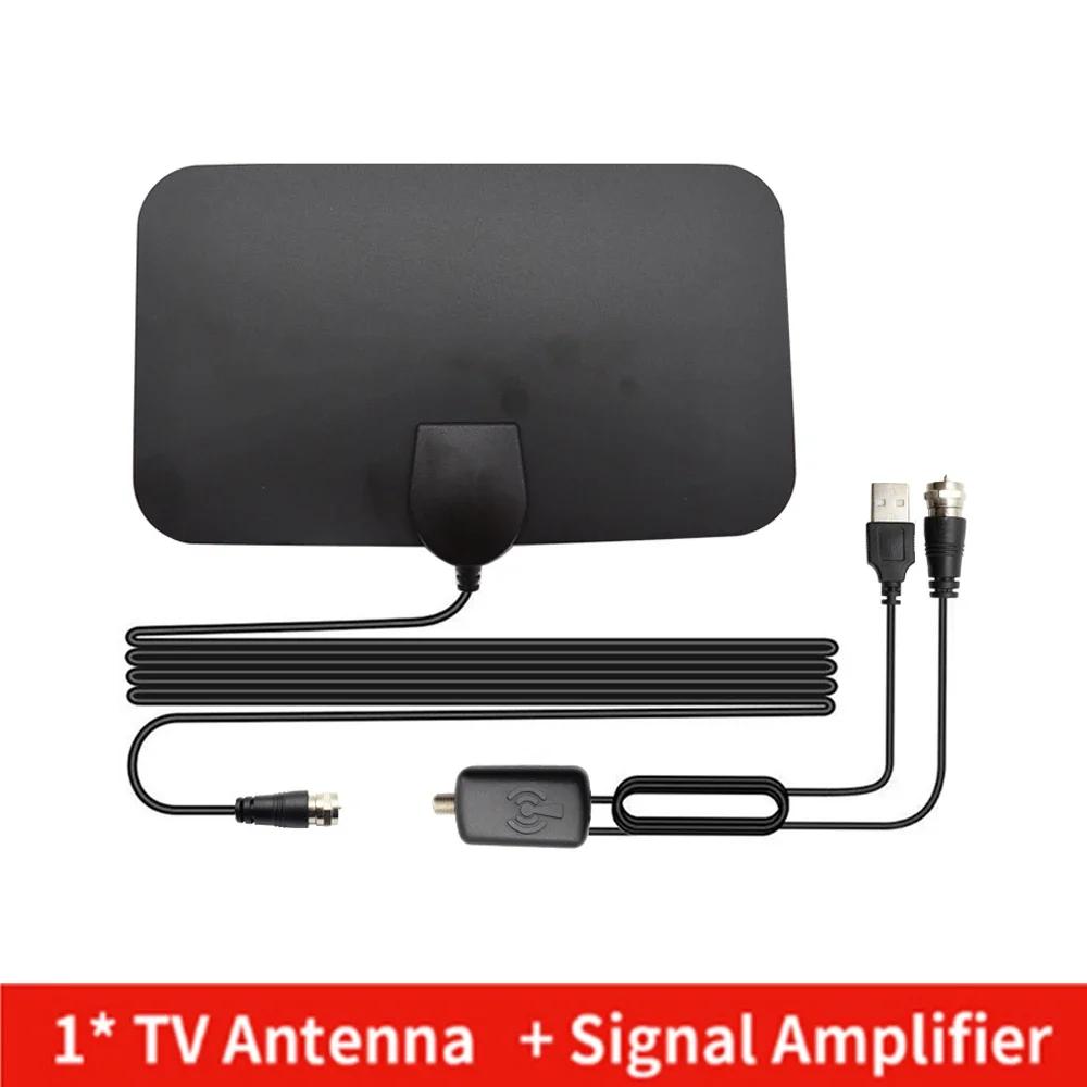 4K TV Antenna - 25DB High Gain Indoor Aerial with EU Plug 3000 Miles Booster Flat Design