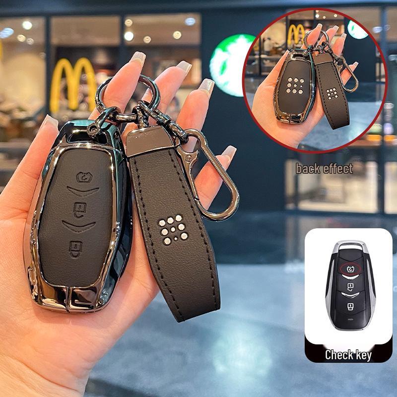 Blue Electric E5plus Key Case for Dongfeng Seres E5 Plug-in Hybrid DE-i Car Key Shell