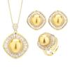 Popular Jewelry Copper Bottom Gold-Plated Inlaid Gold Yellow Pearl Square Set Women 16-12Mm