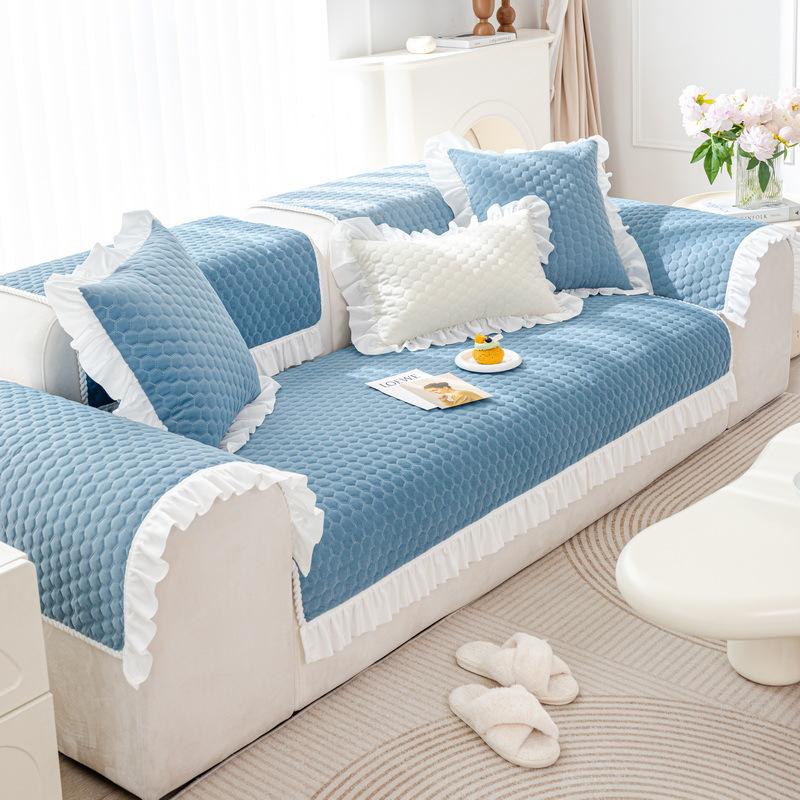 French Cream Wind Sofa Cushion Universal In All Seasons  New Leather Sofa Cover Backrest Cover Cloth Towel Non-Slip Seat Cushion